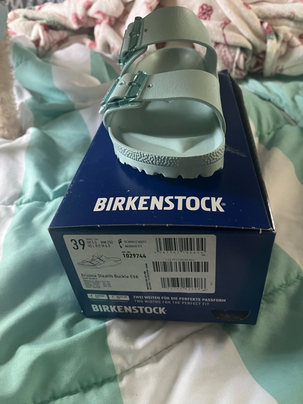Birkenstock Arizona EVA Sandal in Pale Mint